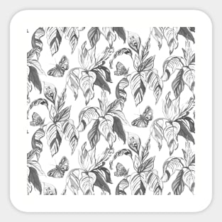 Gray Butterfly Garden Sticker